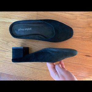 Jeffrey Campbell suede mules